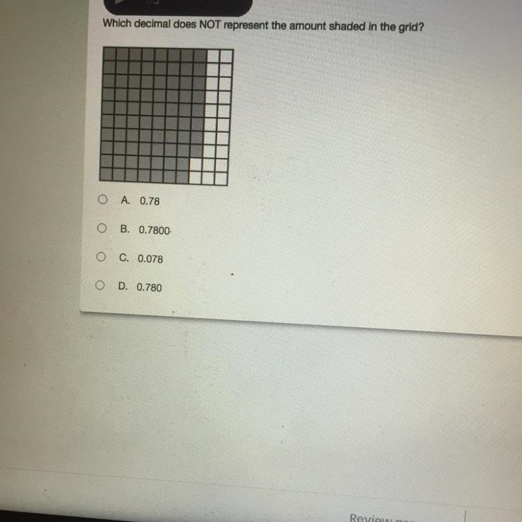 Which decimal does NOT represent the amount shaded in the grid? M-example-1