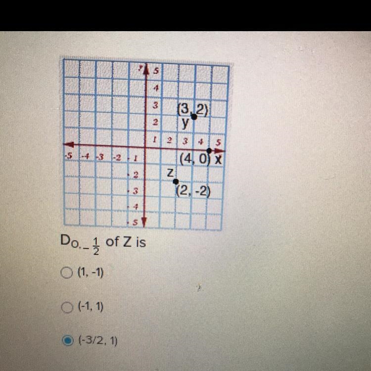 Plllzzz help!!(25 points) Do.-1/2 of Zis (1,-1) (-1,1) (-3/2, 1)-example-1