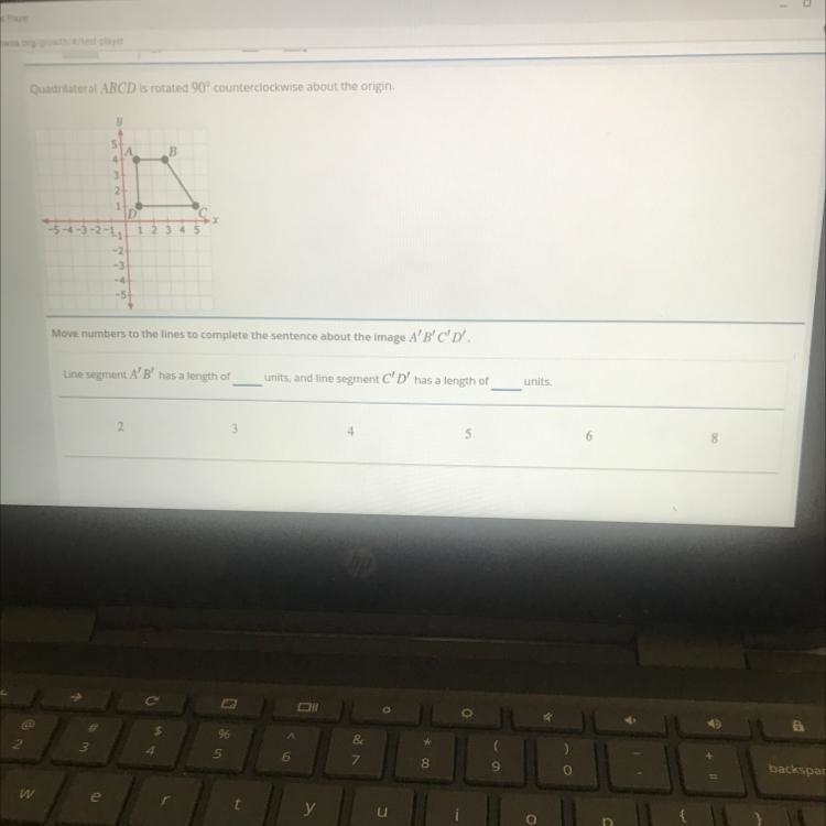 Move numbers to the lines to complete the sentence about the image A’B’C’D . line-example-1