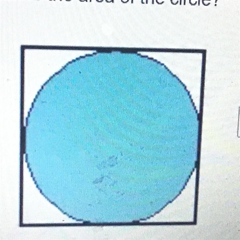 The area of the square is 100 square centimeters. What is the area of the circle?-example-1