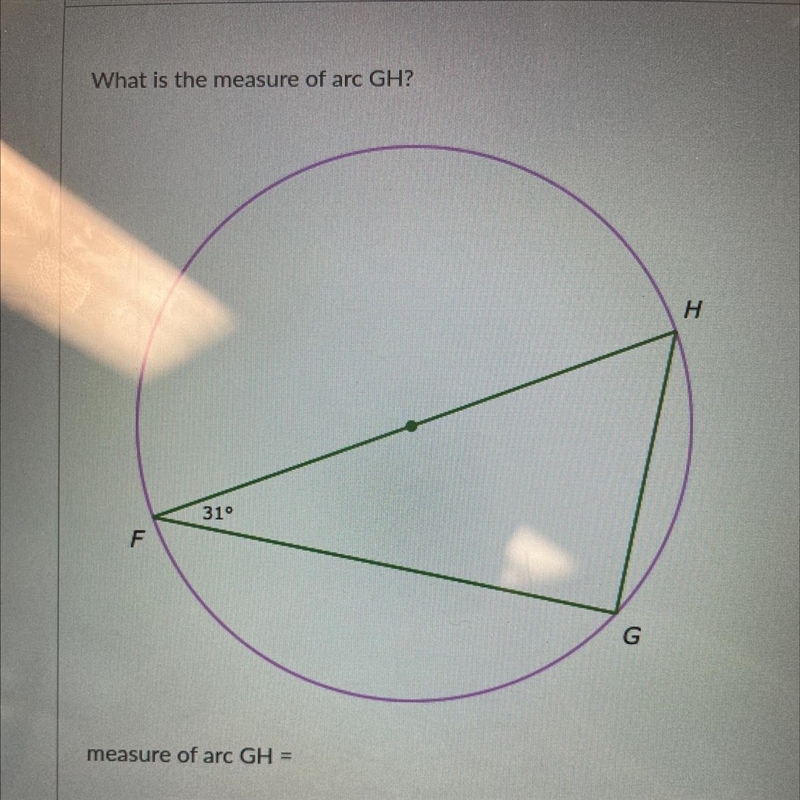 What is the measure of arc GH?-example-1