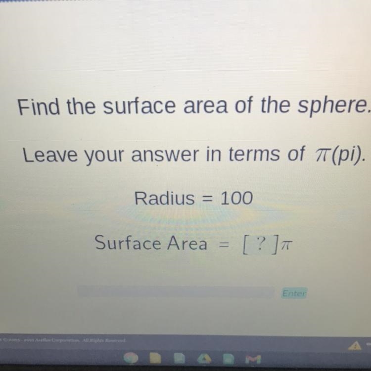 Help Now!!! Find the surface area sphere-example-1