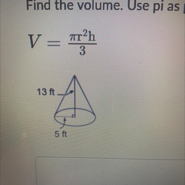 Find the volume use pi as part of the equation round to nearest hundred-example-1