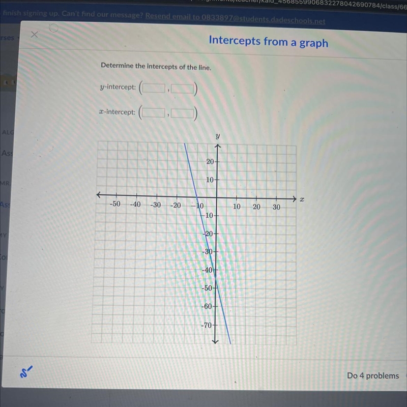 Determine the interprets of the line khan academy-example-1