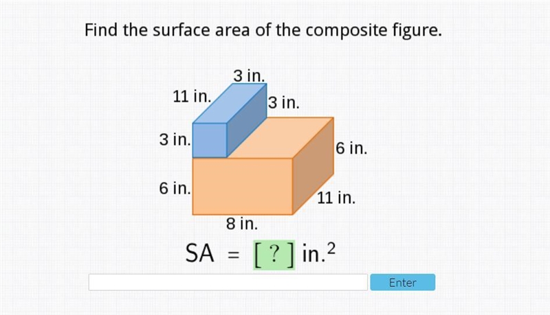 Find the surface area of the composite figure.-example-1