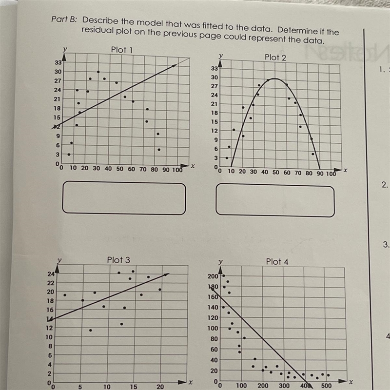 Part B: Describe the model that was fitted to the data. Determine if the residual-example-1