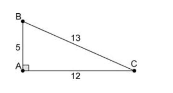 Which of the following is a correct sine ratio for the figure? A) C = 12∕13 B) C = 5∕12 C-example-1