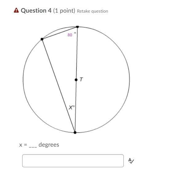 Can someone please help i really need to ace this x = ___ degrees-example-1