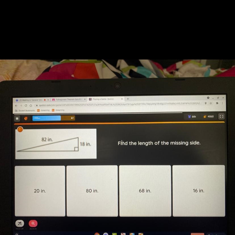 Find the length of the missing side.-example-1