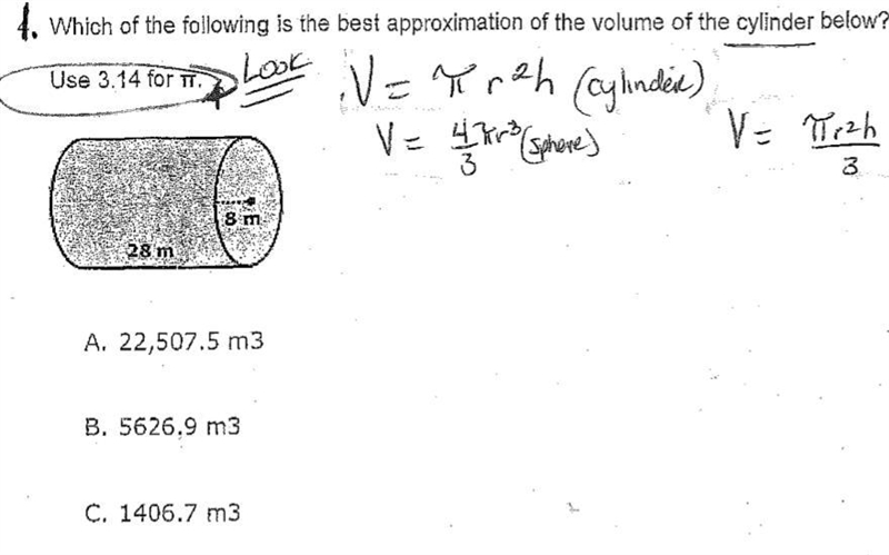 Which of the following is the best approximation of the volume of the cylinder below-example-1