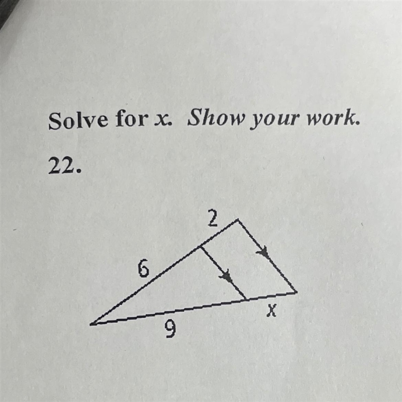 Solve for X show your work-example-1