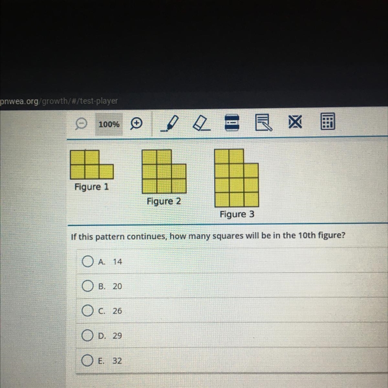 If this pattern continues how many squares will be in the 10th figure-example-1