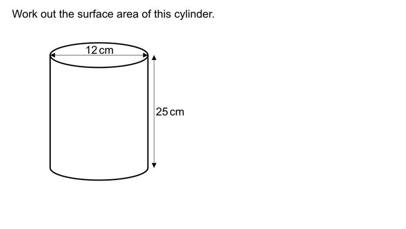 Work out the surface area of this cylinder.-example-1