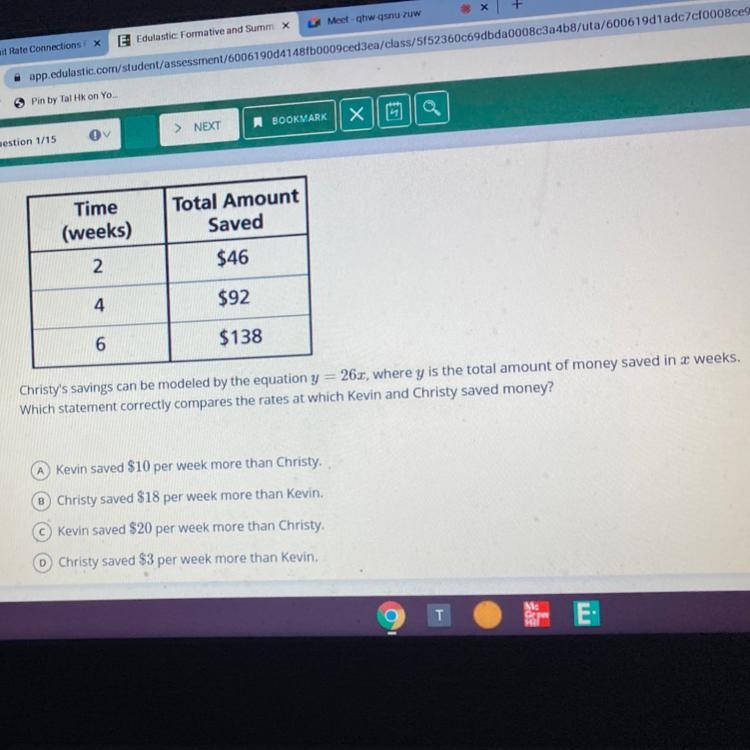 Help me please :( ! Kevin and christy both saved money for their class trip . Kevin-example-1