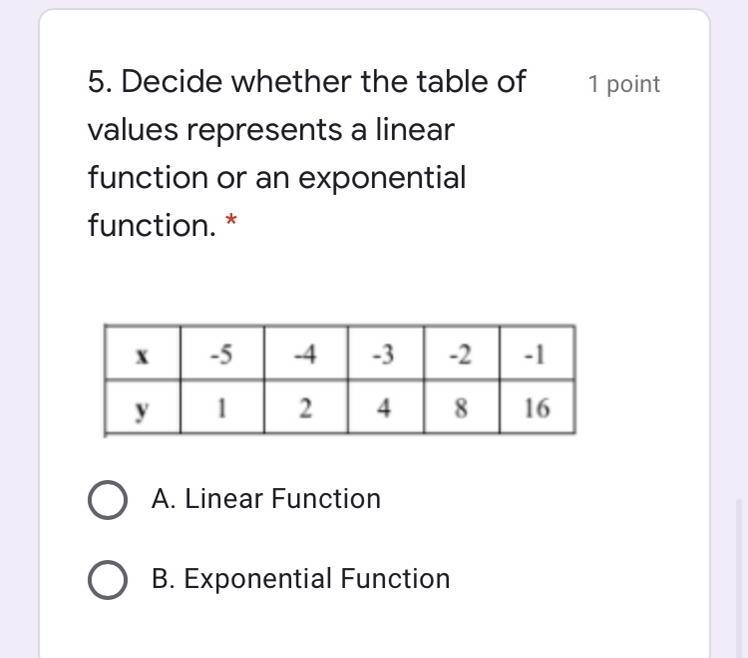 Is it an linear or exponential function-example-1