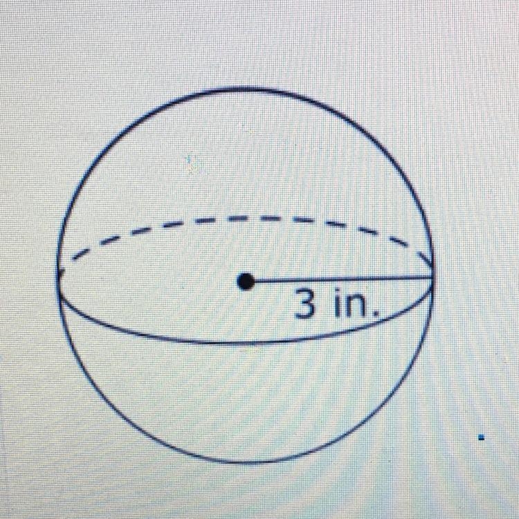 Find the exact volume of the sphere use alt +227 or pi for pi as needed￼-example-1