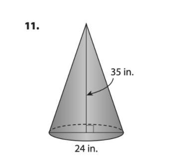 Find the lateral and total for the cone below. leave the answer in terms of pie.-example-1