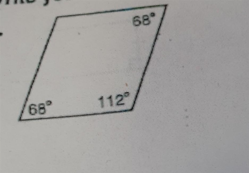 Determine whether each quadrilateral is a parallelogram. Write yes or no. If yes, give-example-1