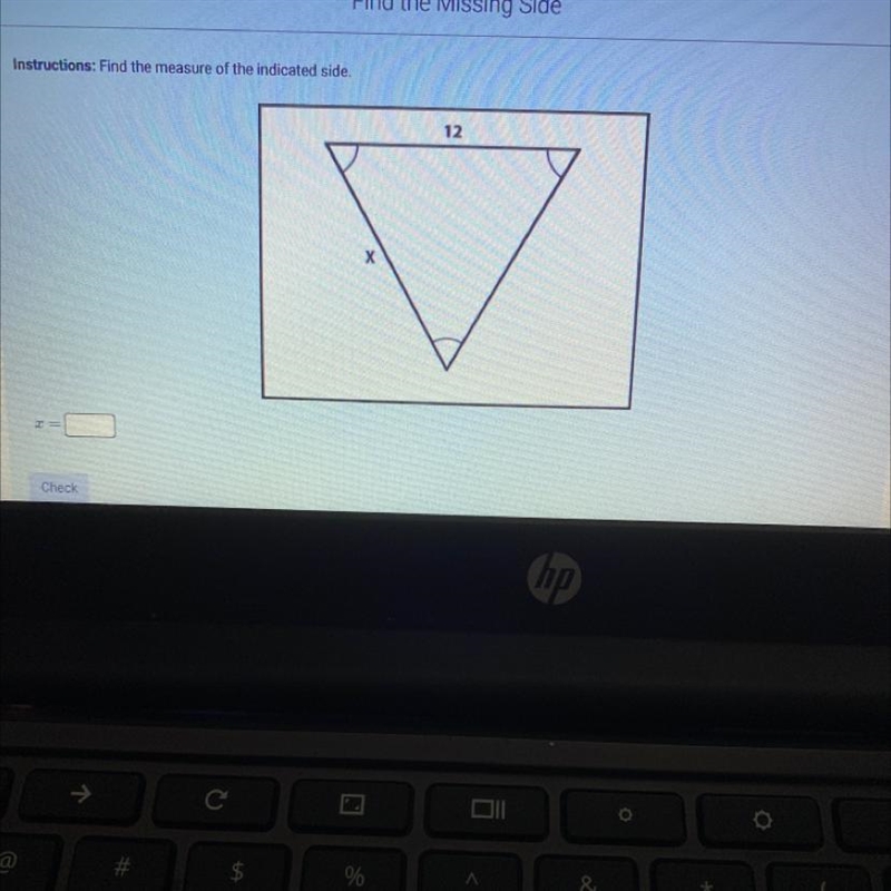 Find the measure of the indicated side-example-1