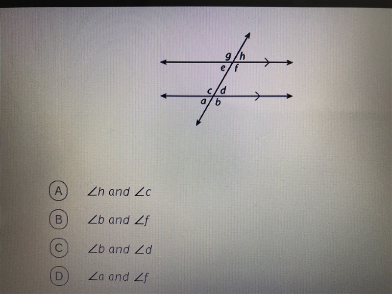 Which angle pair is a pair of corresponding angles?-example-1