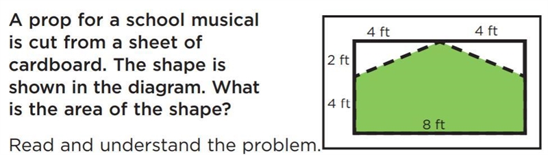 a prop for a school musical is cut from a sheet of cardboard. the shape is shown in-example-1