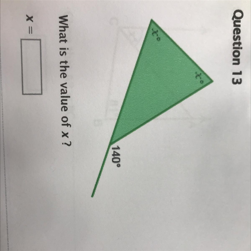 140° What is the value of x? X=-example-1