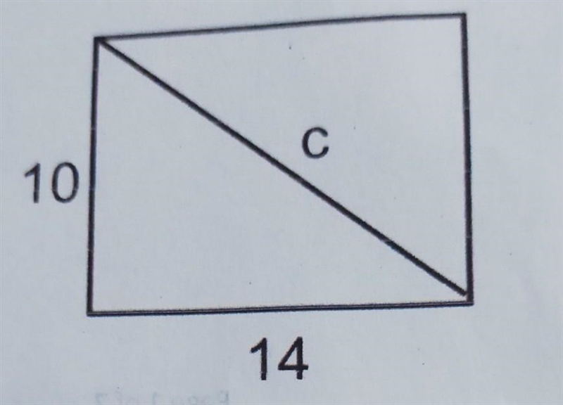 Use the pythagorean theorem to find the value of c.​-example-1