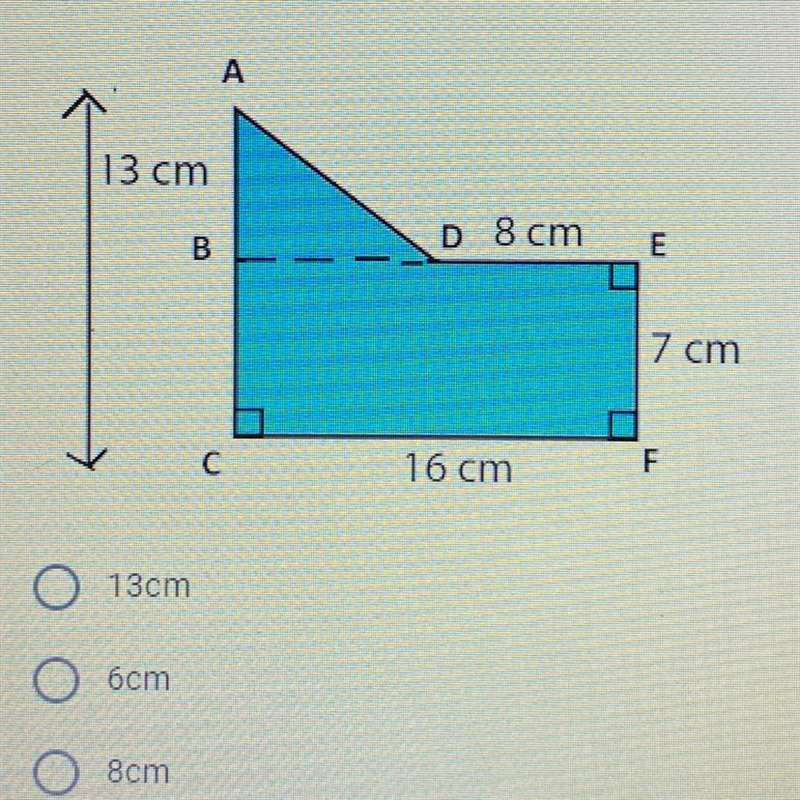 To find the area of a composite figure, you must find the area of each polygon and-example-1