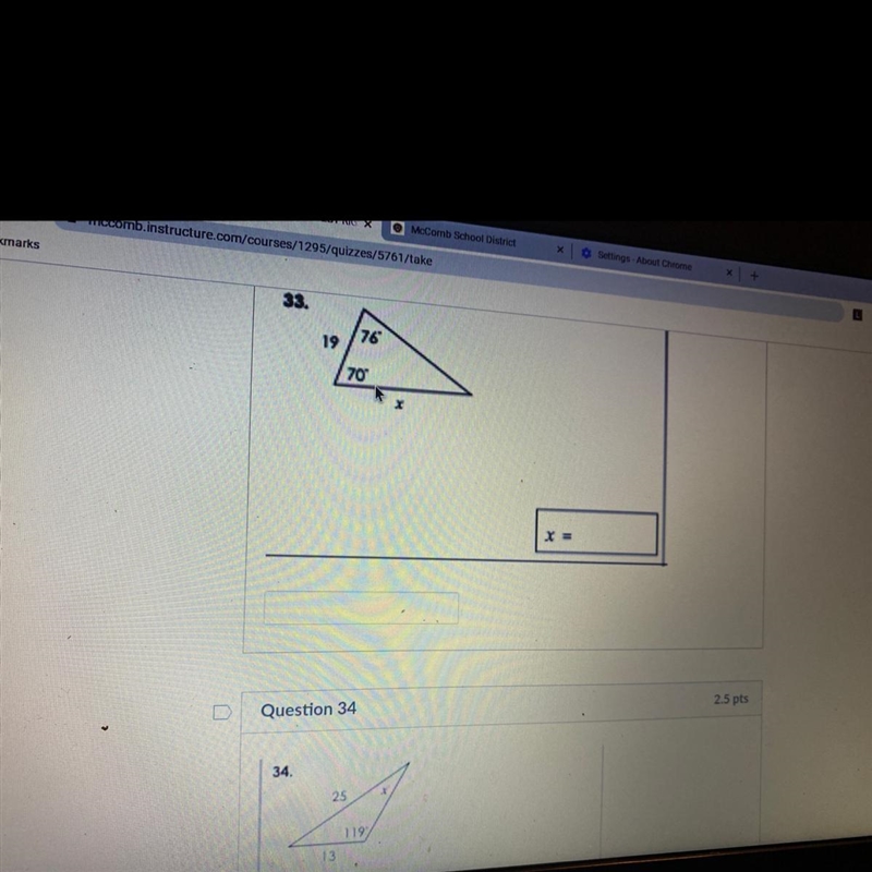 Solve for x round to the nearest tenth-example-1