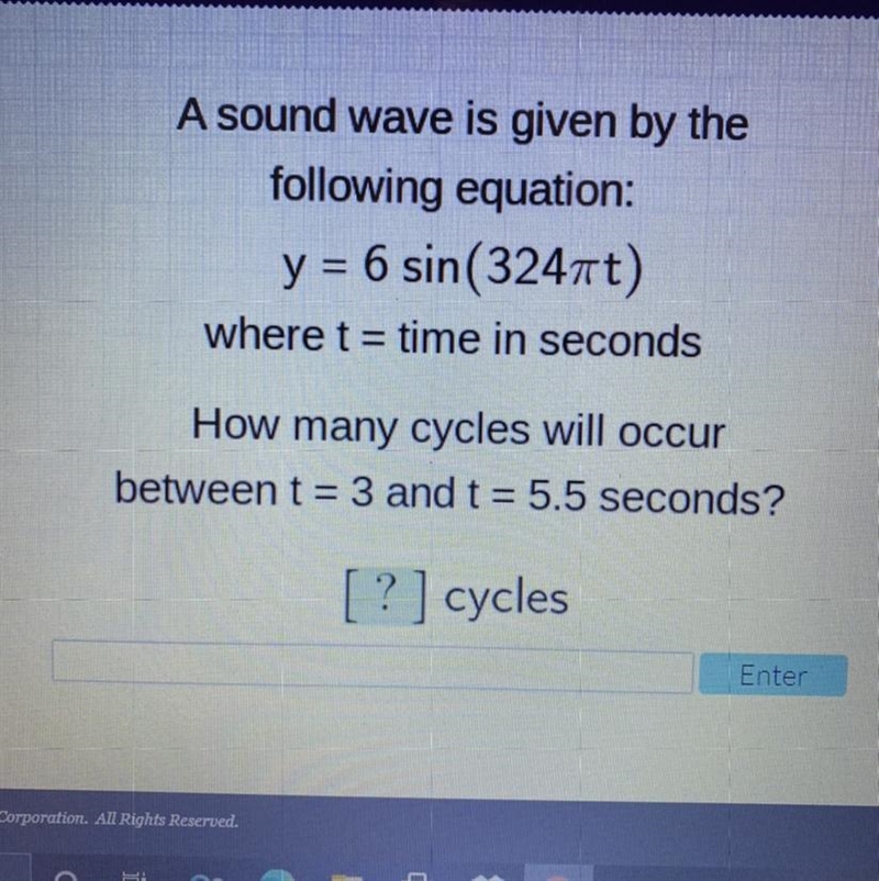 A sound wave is given by the following equation: y = 6 sin(324pi t) where t = time-example-1