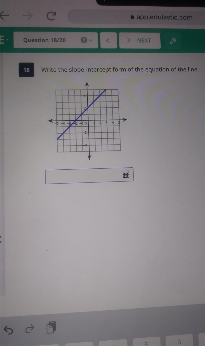 Write the slope intercept from of the equation of the line​-example-1