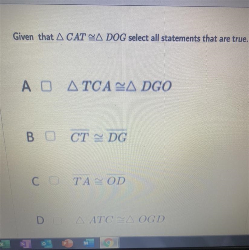 Given that CAT = DOG select all statements that are true,-example-1