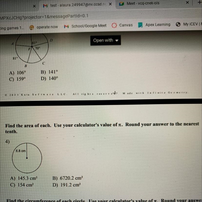 Question 4, plz help ( radius is 6.8)-example-1