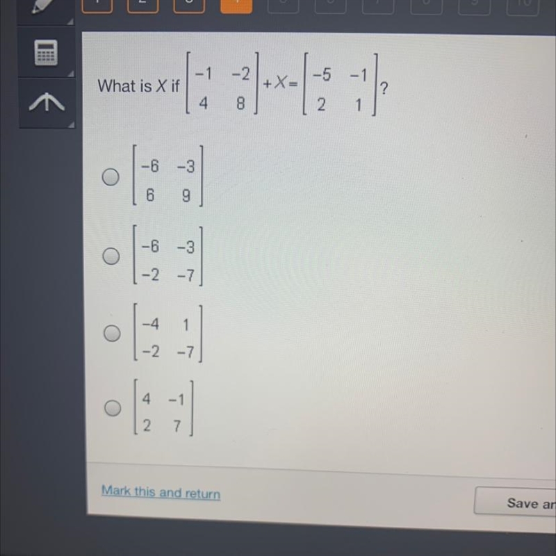 What is X if +X= 8 2 1 -6 -3 O 6 9 -6 -3 O -2 -7 -4 1 O -2 -7 -1 С O 7-example-1