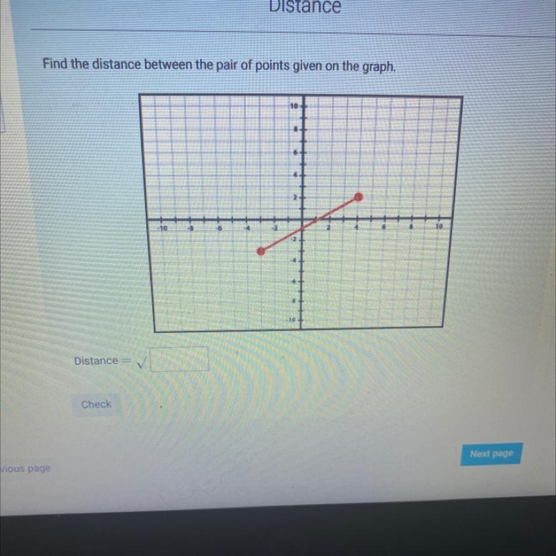 Find the distance between the pair of points that given on the graph?-example-1