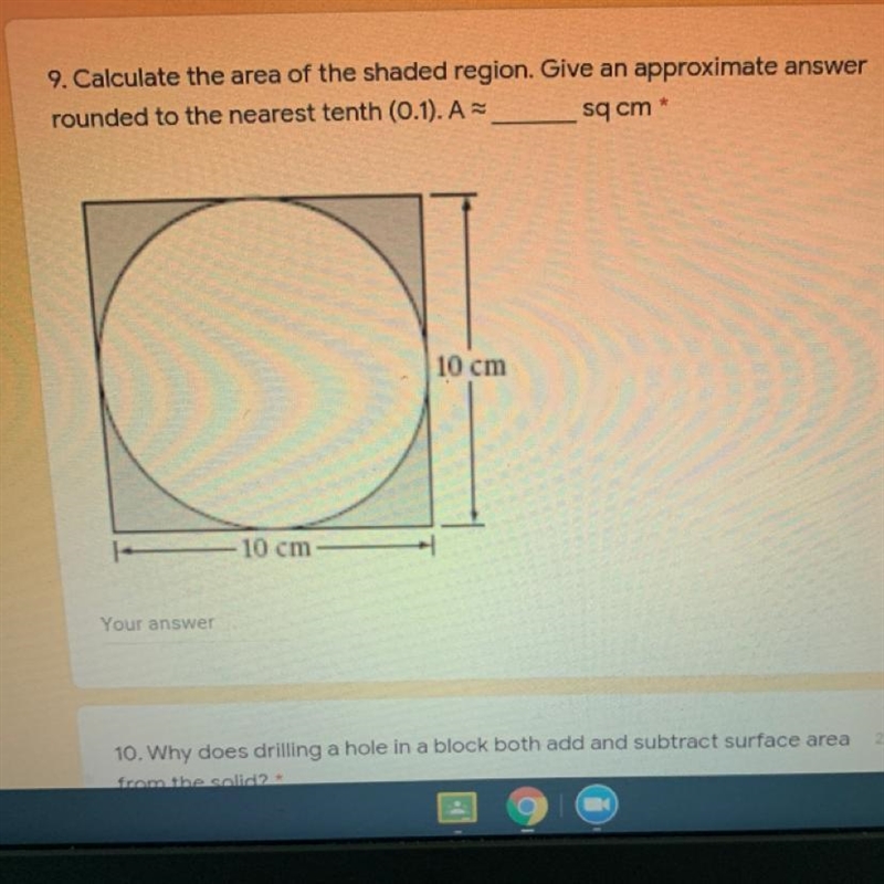 Pls help for #9! whats the area of the shaded region ?-example-1