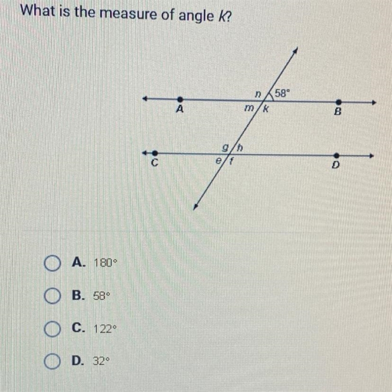 What is the measure of angle k?-example-1