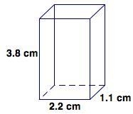 Estimate the surface area of the rectangular prism. A) 28cm B) 32cm C) 64cm-example-1