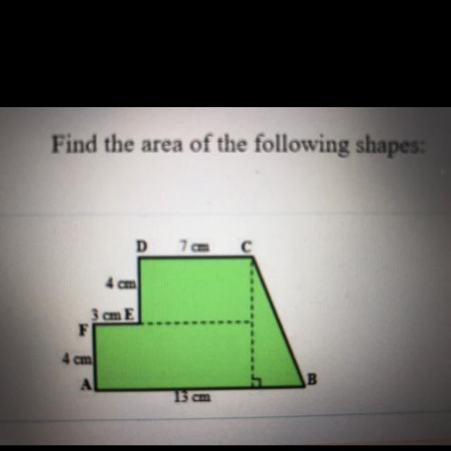 Find the area of the following shapes-example-1