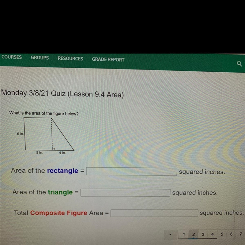 What is the area of the figure below?-example-1