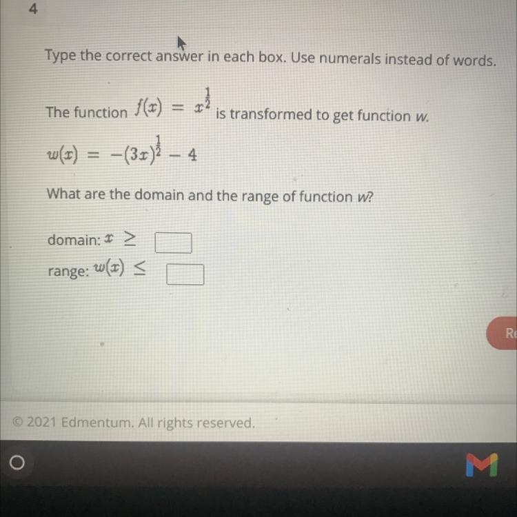 4 Type the correct answer in each box. Use numerals instead of words, is transformed-example-1