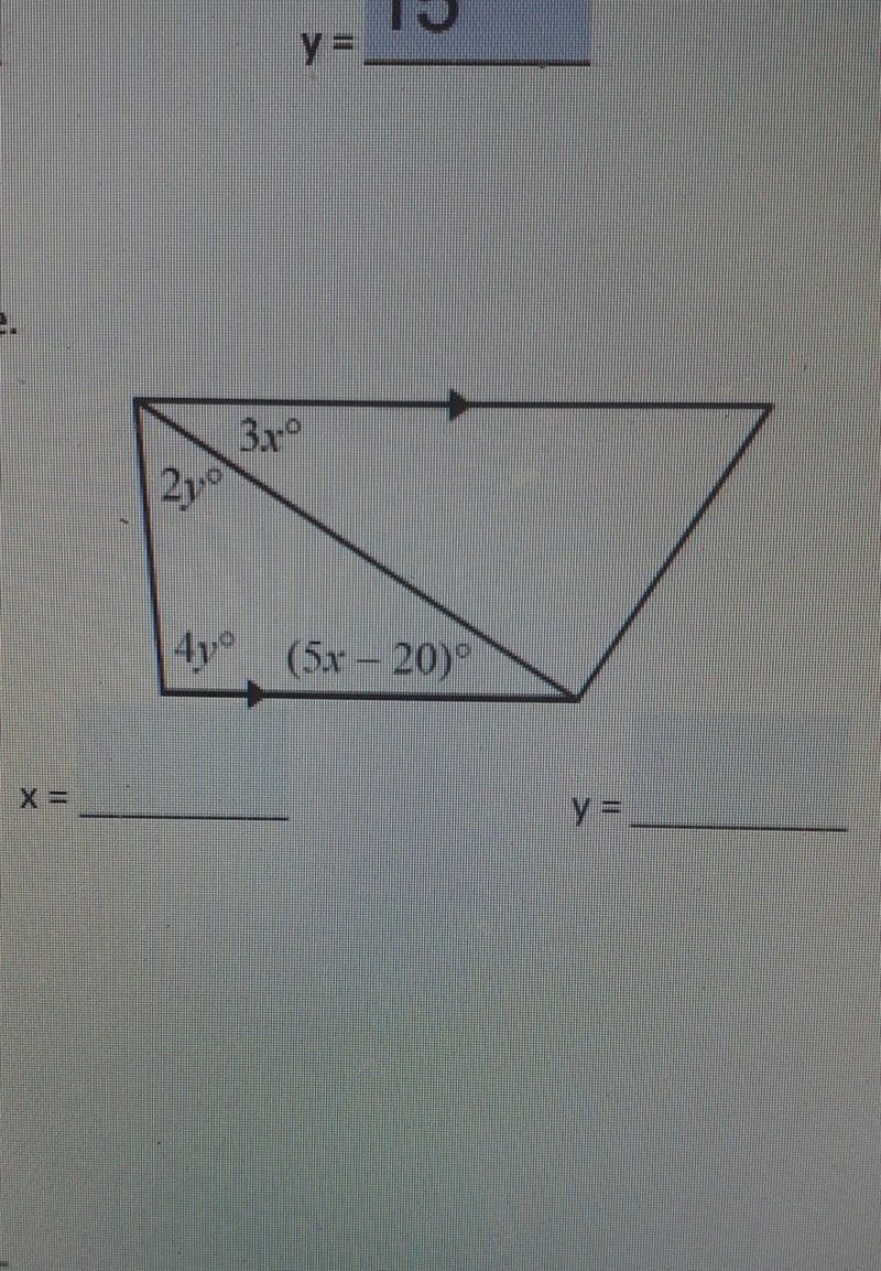 Find x and y in the figure​-example-1