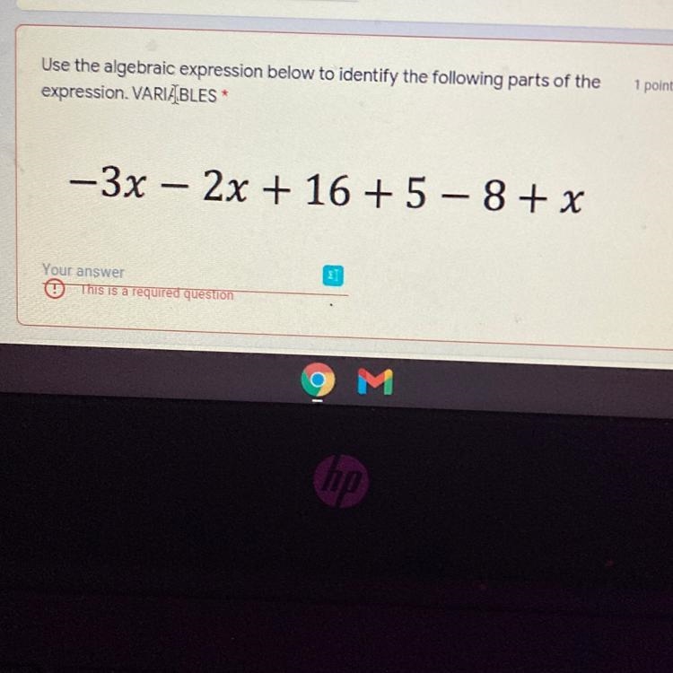 Use the algebraic expression below to identify the following parts of the expression-example-1