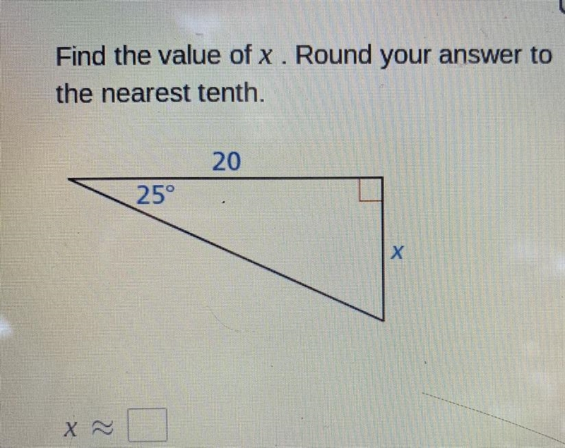 Find the value or X. Round your answer to the nearest tenth.-example-1