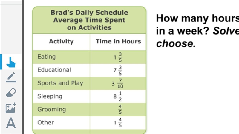 How many hours does brad spend grooming in a week? Solve this problem anyway you choose-example-1