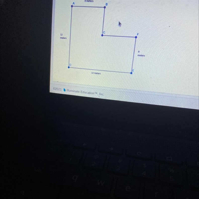 Alex drew a quick sketch of the outline of his garden. What is the area of the garden-example-1