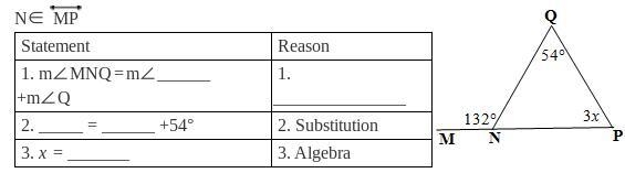 Find the value of x and fill in the table below.-example-1