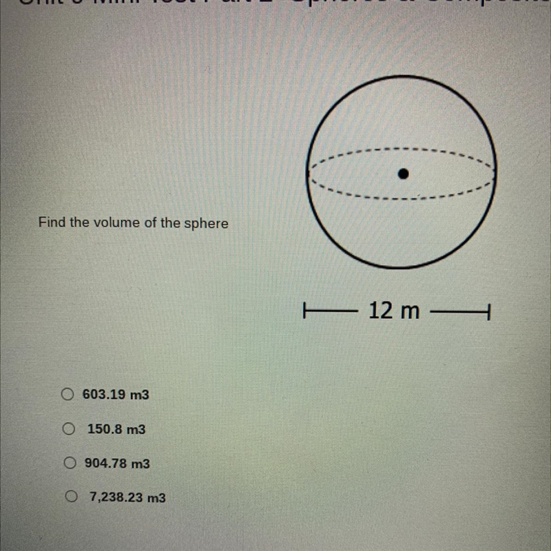 Find the volume of the sphere I NEED HELP!!!-example-1