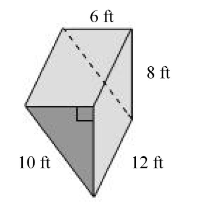 Find the surface area of the figure. a 348 feet squared b 336 feet squared c 384 feet-example-1