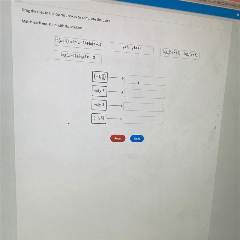 Match each equation with its solution.-example-1